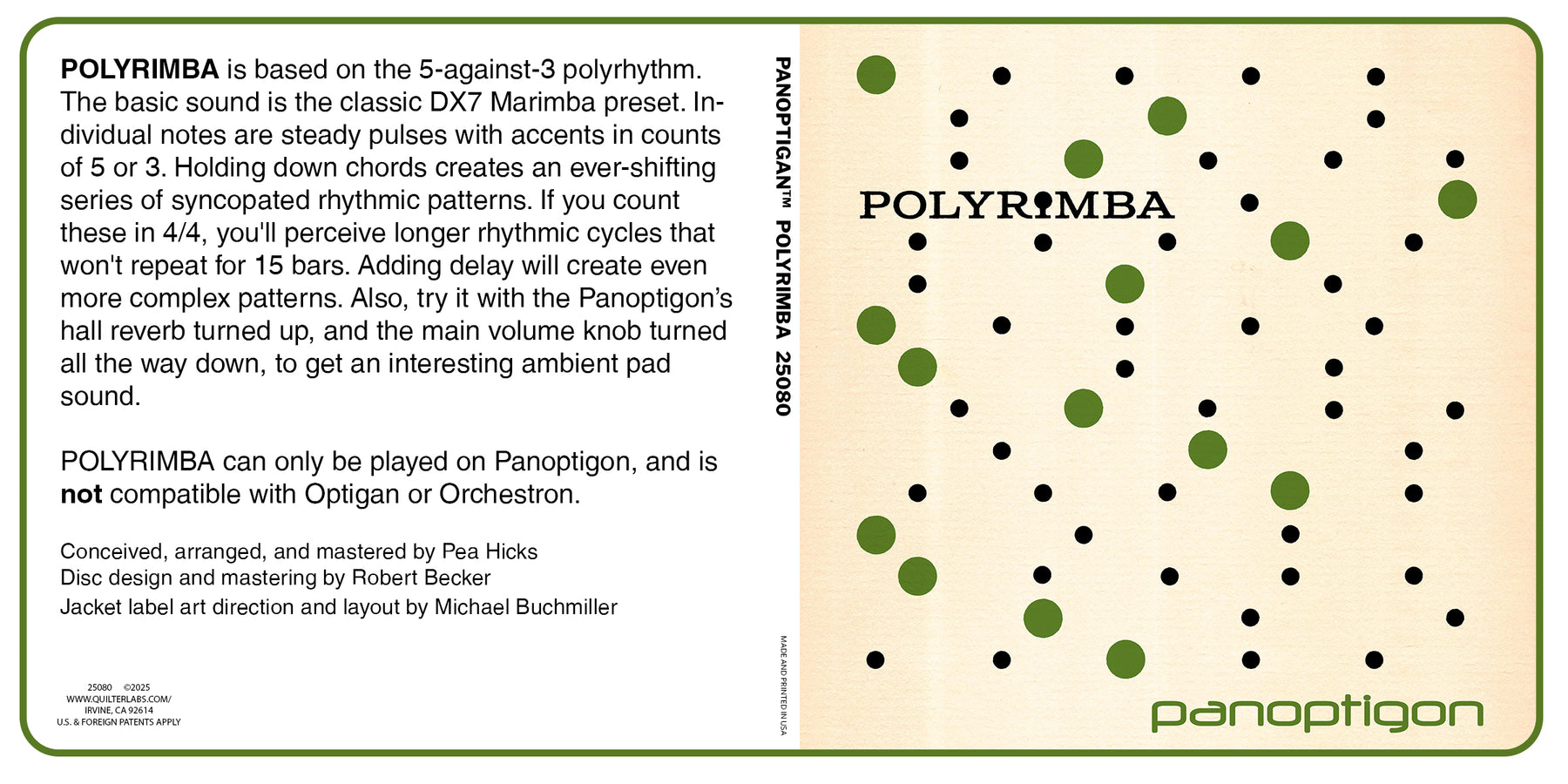 Polyrimba - Panoptigon Disc – Quilter Laboratories