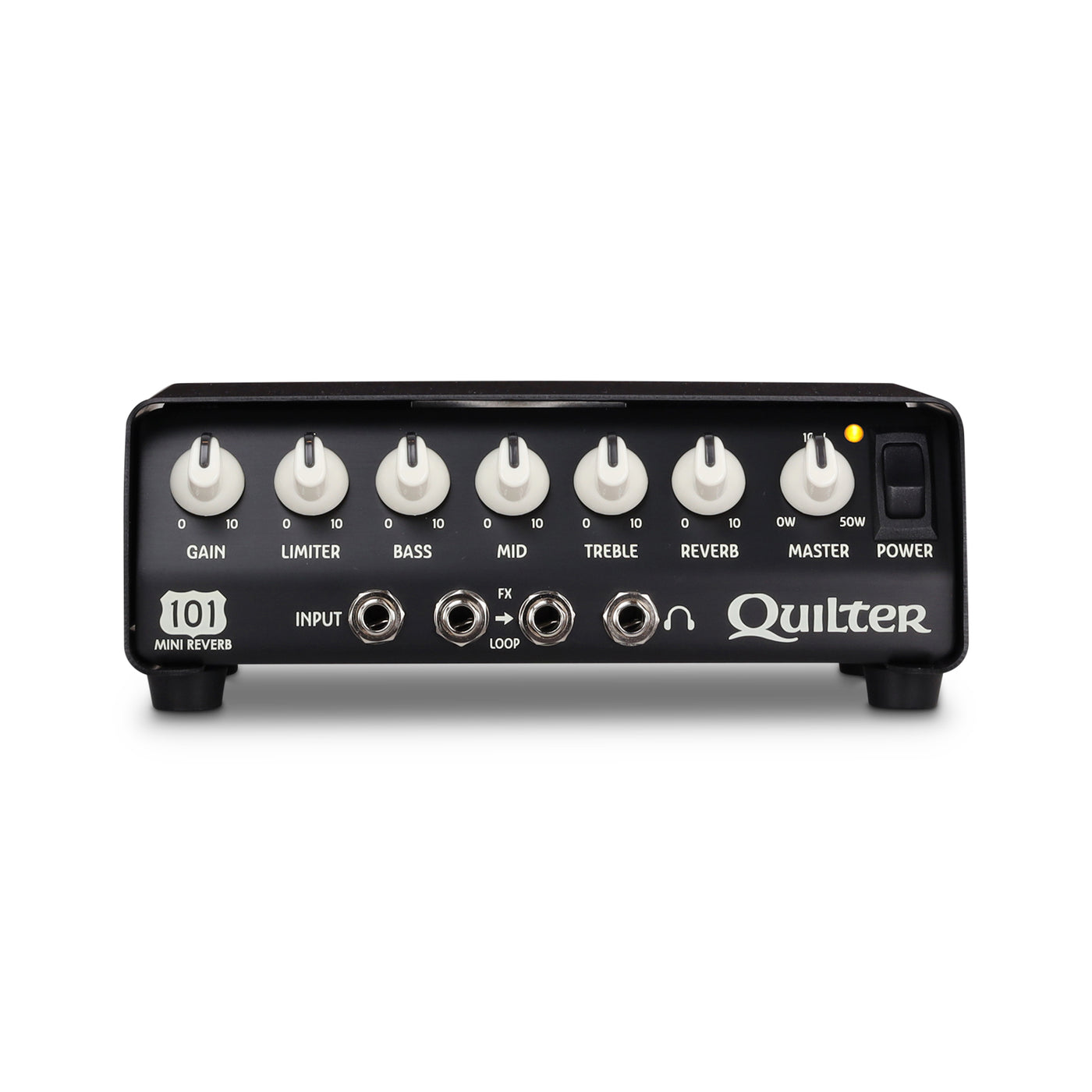 Quilter Labs 101 Mini Reverb Guitar Amplifier head front view with power light on