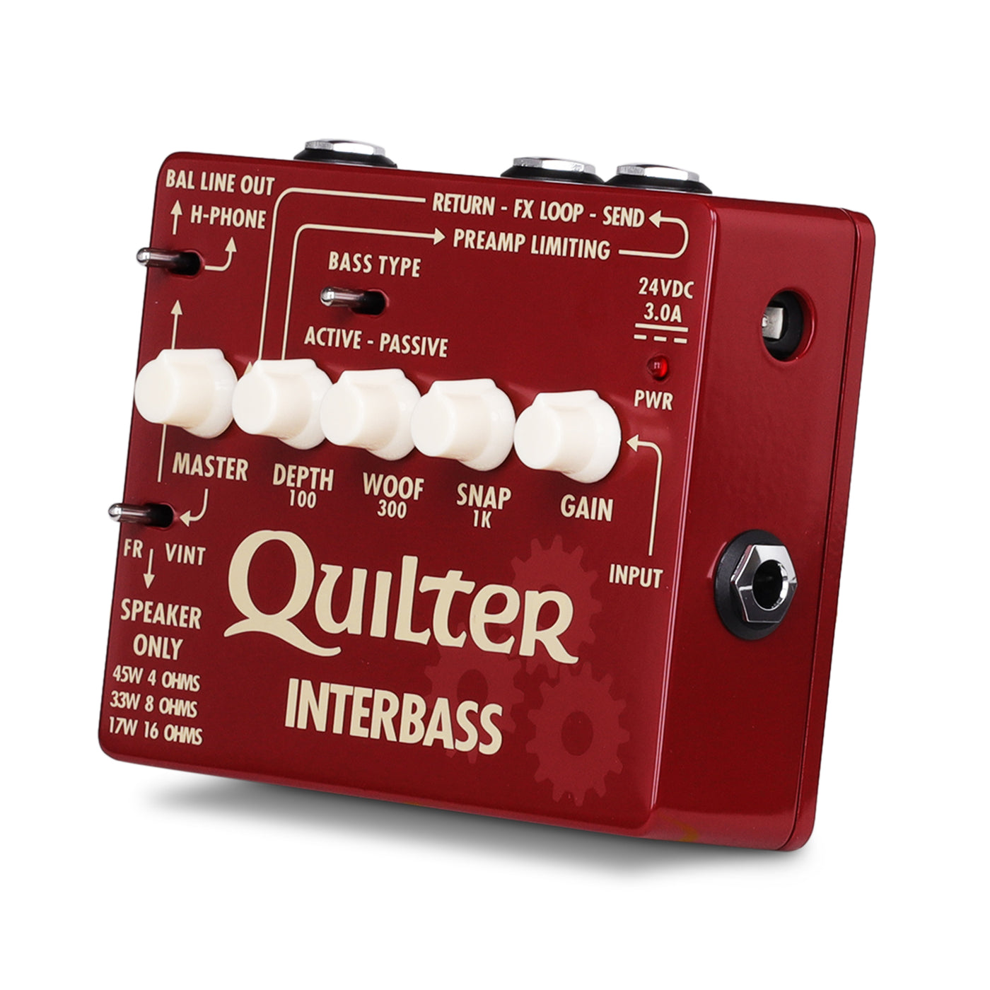 Quilter Labs Interbass Amplifier Head facing diagonally to the left