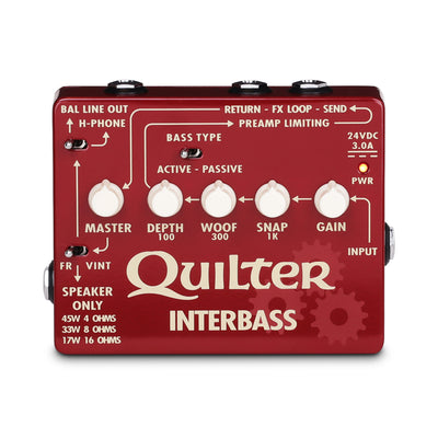 Quilter Labs Interbass Amplifier Head front view with power light on