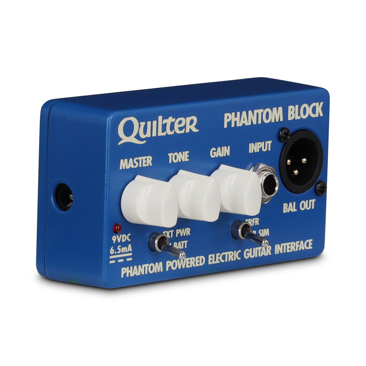 Quilter Labs Phantom Block Guitar Direct Box facing diagonally to the right