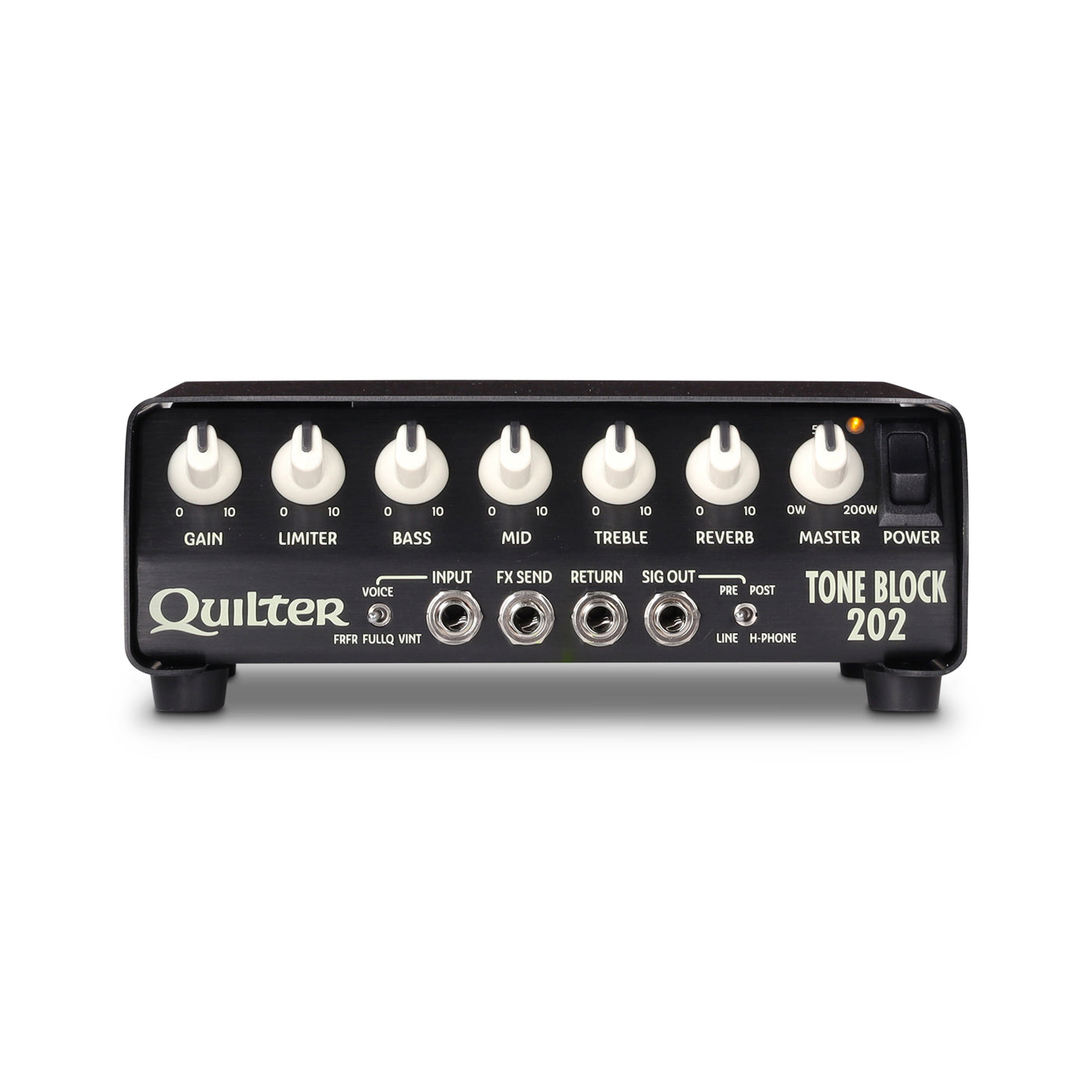 Quilter Labs Tone Block 202 Guitar Amplifier Head front view with light on